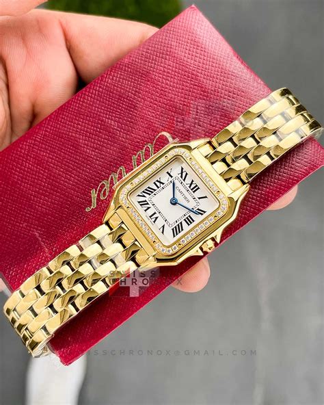 cartier panthere gold second hand|cartier panthere diamond bezel.